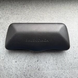 Balenciaga Black Pebble-Grain Eyewear Case